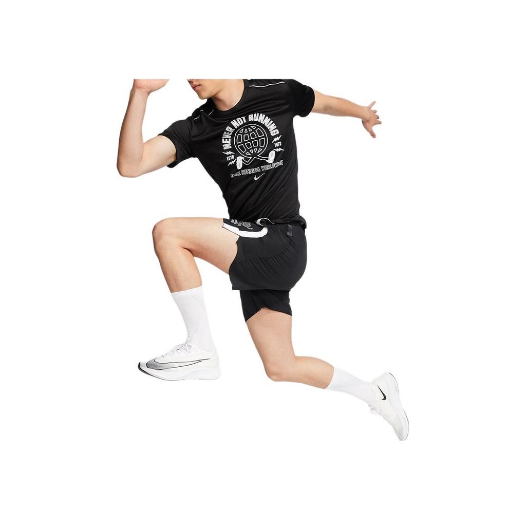 Nike Miler Wild Run Earth Spirit Print Short Sleeve T-Shirt Men Tops Black CJ5404-010