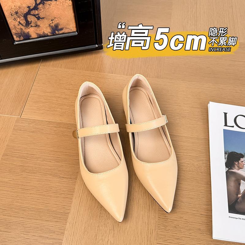 

Универсальные туфли Мэри Джейн для работы, женские, бежевые, с острым носком, на толстом каблуке, с ремешком на одной пряжке, обувь, не утомляющая ноги, новые 39 хаки