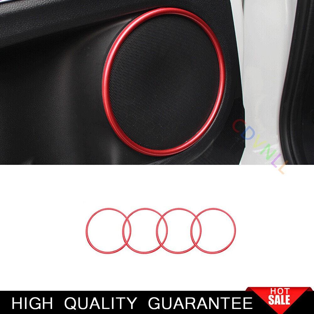 For Honda HR-V Vezel 2016-2022 Bright Red Inner Door Speaker Frame Cover Trim 4*