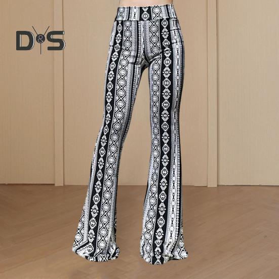 

Женские длинные брюки в стиле 70-х, расклешенный подол, леопардовый принт, высокая эластичная резинка на талии, облегающие, длинные, длиной до пола, тонкие брюки-клеш