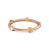 Citrine Bezel Station Contemporary Minimalist Style Ring - 925 Sterling Silver Rose Gold Vermeil