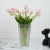 Simulation 5 sticks tied soft silicone tulip fake flower living room tabletop ornament decorative fake flower