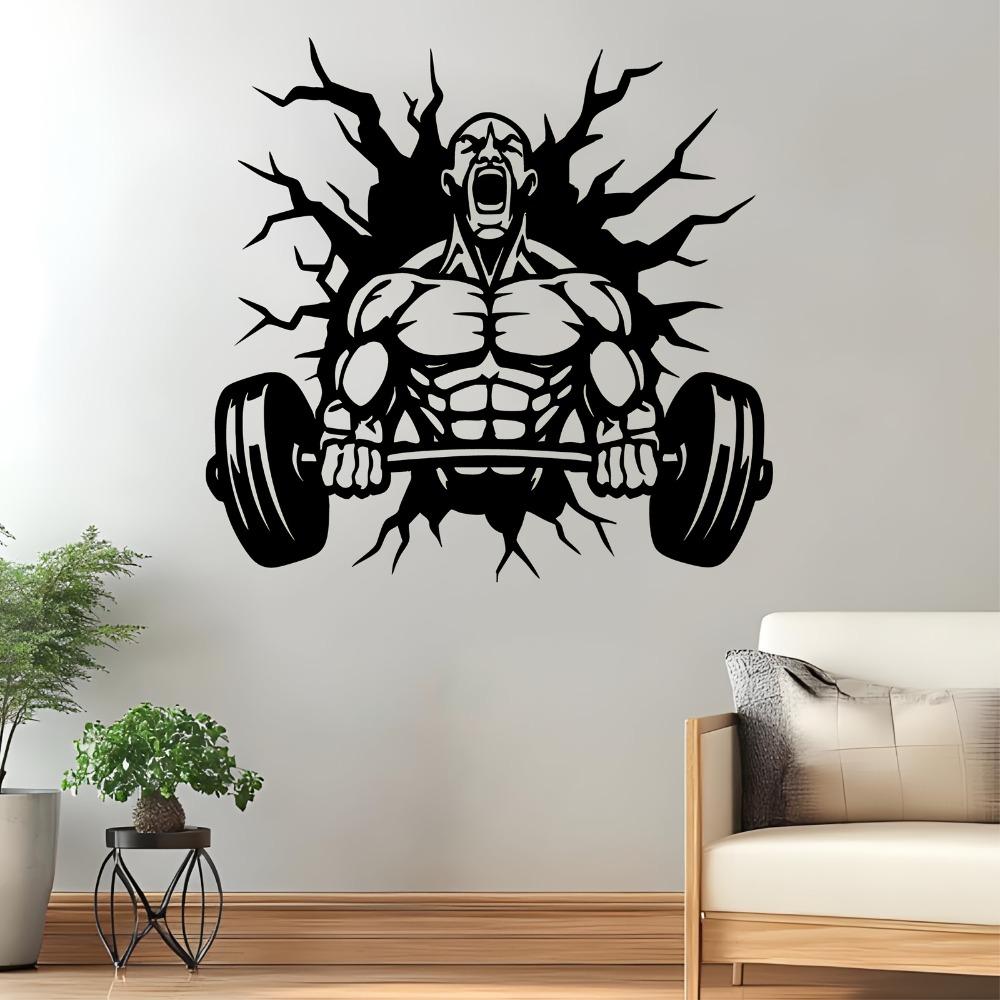 Iron Bodybuilder Wall Art Sculpture Weatherproof Outdoor Indoor Gym Decor Gift