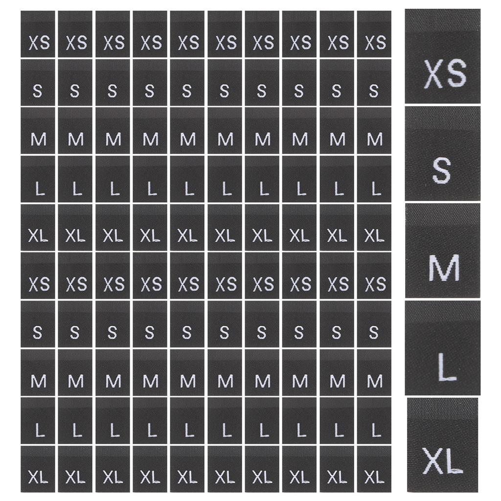 500Pcs Small Garment Size Tags Washable Polyester Clothing Labels Clear Printed Size Markers for DIY Sewing Craft Clothing