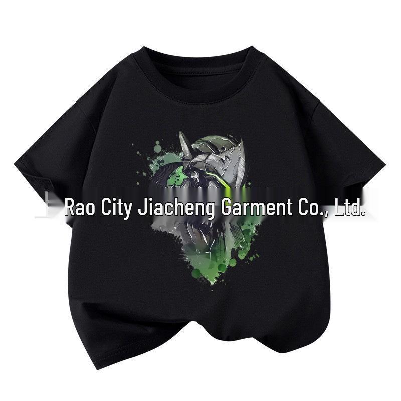 New Overwatch Kids Round Neck Cotton T-Shirt for Summer 160 cm