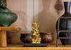 Small Manjusri Bodhisattva Buddha Statue Gold by Sculptor Keishu Original model in the Year of the Zodiac guardian Takaoka Bronze Bosatsu (7.2cm,