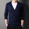 Men's V-Neck Sweater Cardigan Autumn Winter Soft Simple Knitwear Jacket Fashion Casual Versatile Trend Menswear