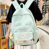 Schoolbag New Cartoon Cute Junior High School Student Backpack Female Japanese Small Fresh Solid Color Campus Schoolbag Travel Backpack
