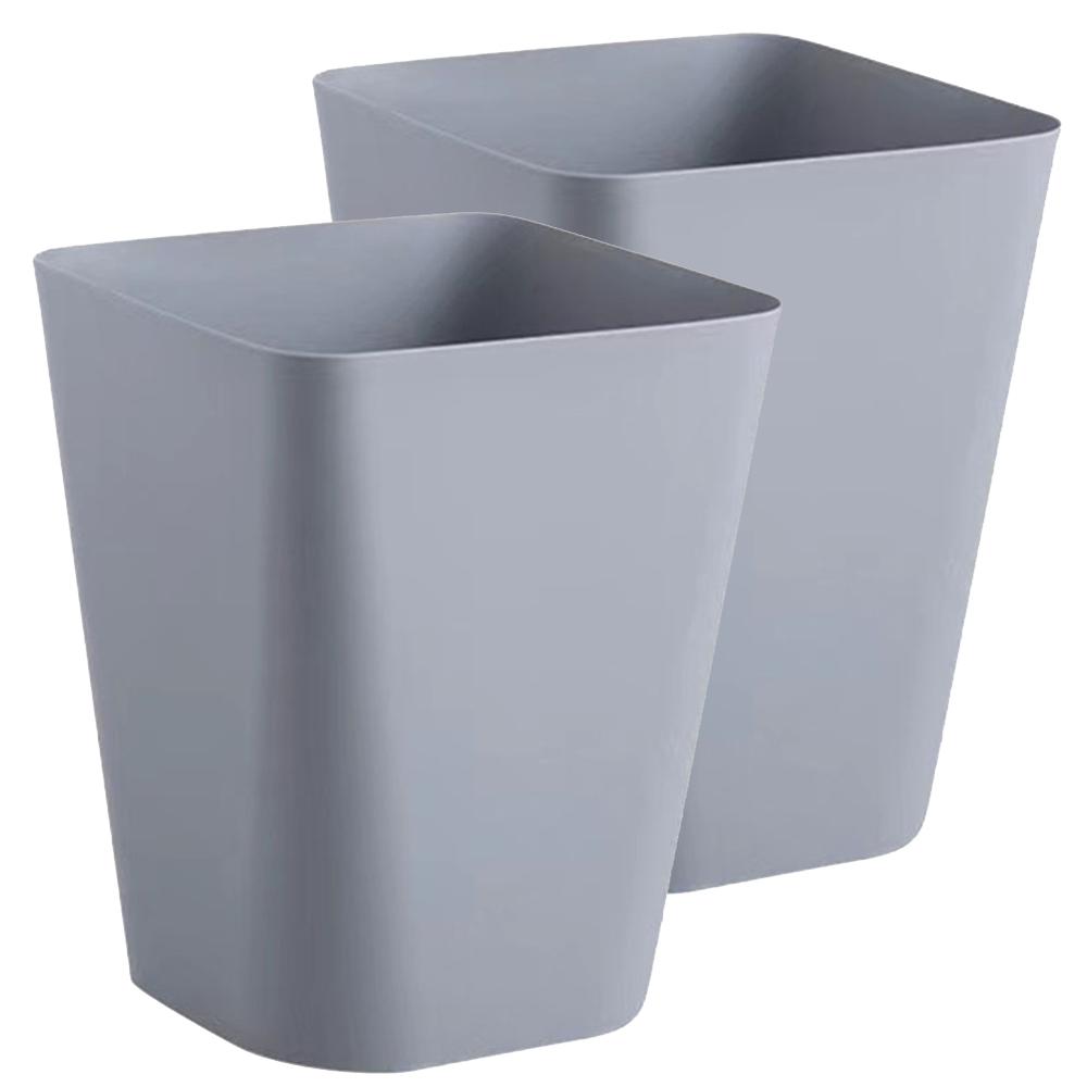 2 Trash Cans, Waste Paper Basket, Garbage Recycler, Desktop Trash Can, Suitable for Office, Kitchen, Toilet, Bathroom, Gray