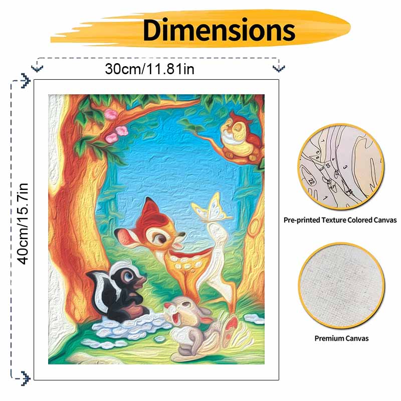 Disney Bambi Thumper Flower digital oil painting art kit DIY handmade home decoration gift