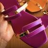 New Large-sized Fashionable One-line Flat Slippers and Square-toed Casual Shoes