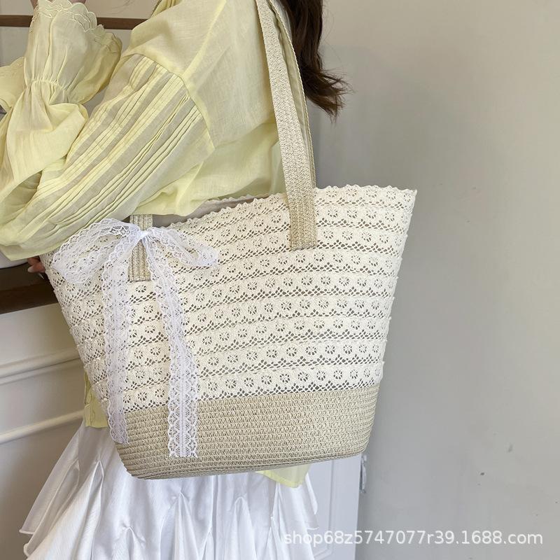 2025 new popular straw bag fashion vacation beach bag large capacity tote bag handwoven bag shoulder bag