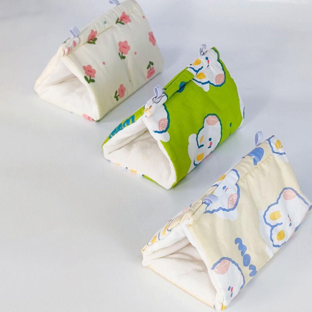 Cute Parrot Warm Hammock Soft Triangular Cotton Nest Easy to Use Pet Sleeping Bed  Intoor