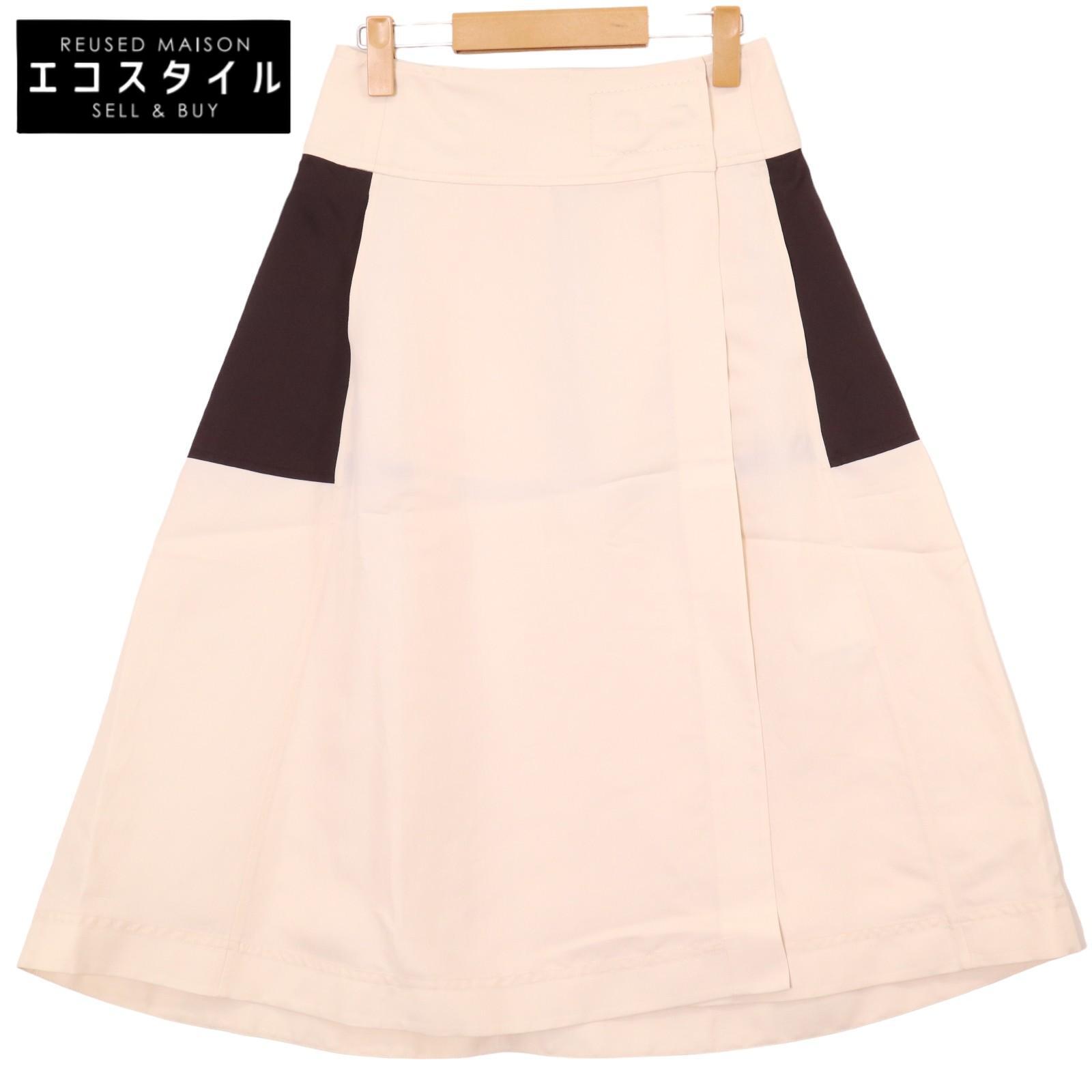 

JIL SANDER Beige rayon silk blend long skirt JSWU355306 skirt 30 Beige x blackUsed