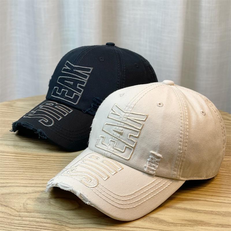 Hat Women's Spring and Autumn Korean Style Trendy Letter Embroidered Baseball Hat Fashionable Casual Baseball Hat Men Street Hip Hop Hat Young Man