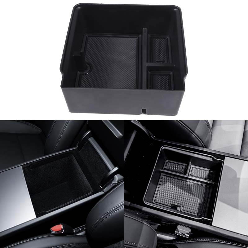 For Tesla Model Y 2025 2026+ ABS Car Center Console Armrest Storage Box Insert Arm Rest Organizer Tray Accessories
