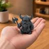 Estátua de Guerreiro Anão Viking, Miniatura Bárbaro Impressa em 3D, Capacete com Chifres Decoração de Mesa para Escritório em Casa, Presente Colecionável