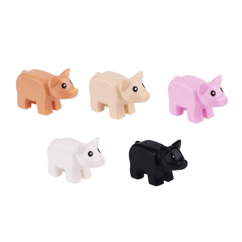 Città Animale Zoo Fattoria MOC Mattoncini Porco Pollo Pecora Coccodrilli Panda Delfino Elefante Gorilla Frutta Aquila Mattoncini Giocattoli A012