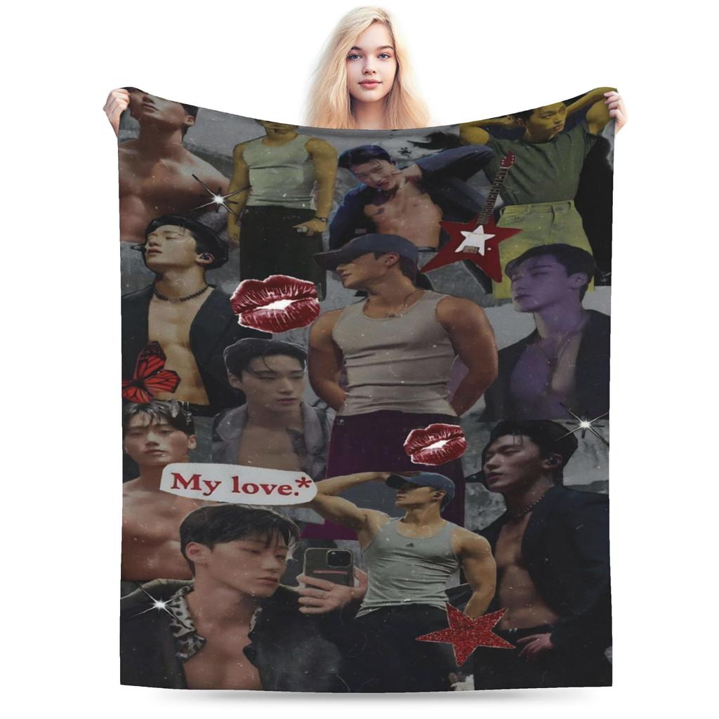 Kpop A-AteezS Blanket Soft Comfortable Plush Bedding Throws For Girls Boys Outdoor Flannel Bedspread Bed Cover