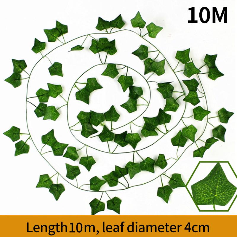 1/2/10M Artificial Plant Leaves Vine Green Fake Leaf Garland Hanging Vines Greenery Wall Decor Wedding Party Christmas Supplies
