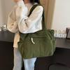 Casual Corduroy Handbag Zipper Closure Light and Large Capacity Shoulder Bags Solid Color Women's Daily Commuter Tote