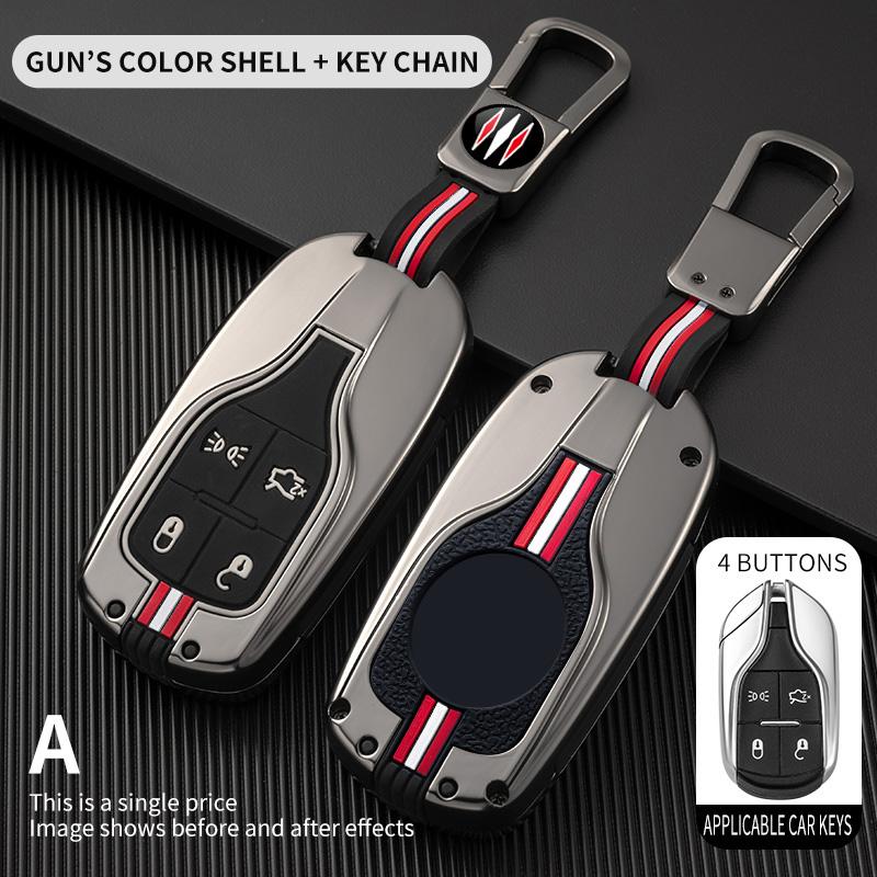Metal Car Key Cover Fob Case Shell For Maserati Levante Ghibli Quattroporte Gt Granturismo Grancabrio Keychain Accessories