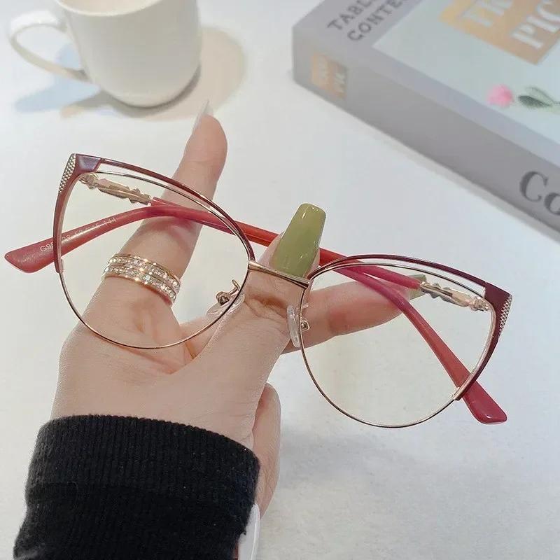 Retro Design Lady Cat Eye Glasses Frame Anti Blue Light Computer Goggles Women Fashion Eyewear Gafas Mujer Anti Luz Azul
