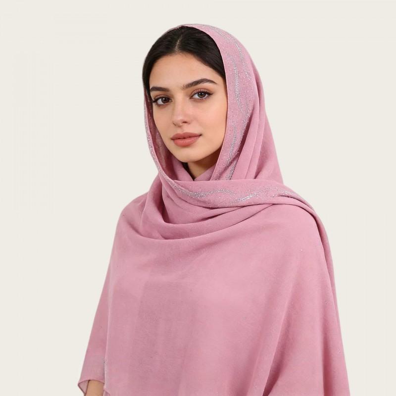 Womens Chiffon Scarf With Rhinestone Pearl Embellishment Ethnic Style Long Wrap Headband Accessory Elegant Lady Fashion
