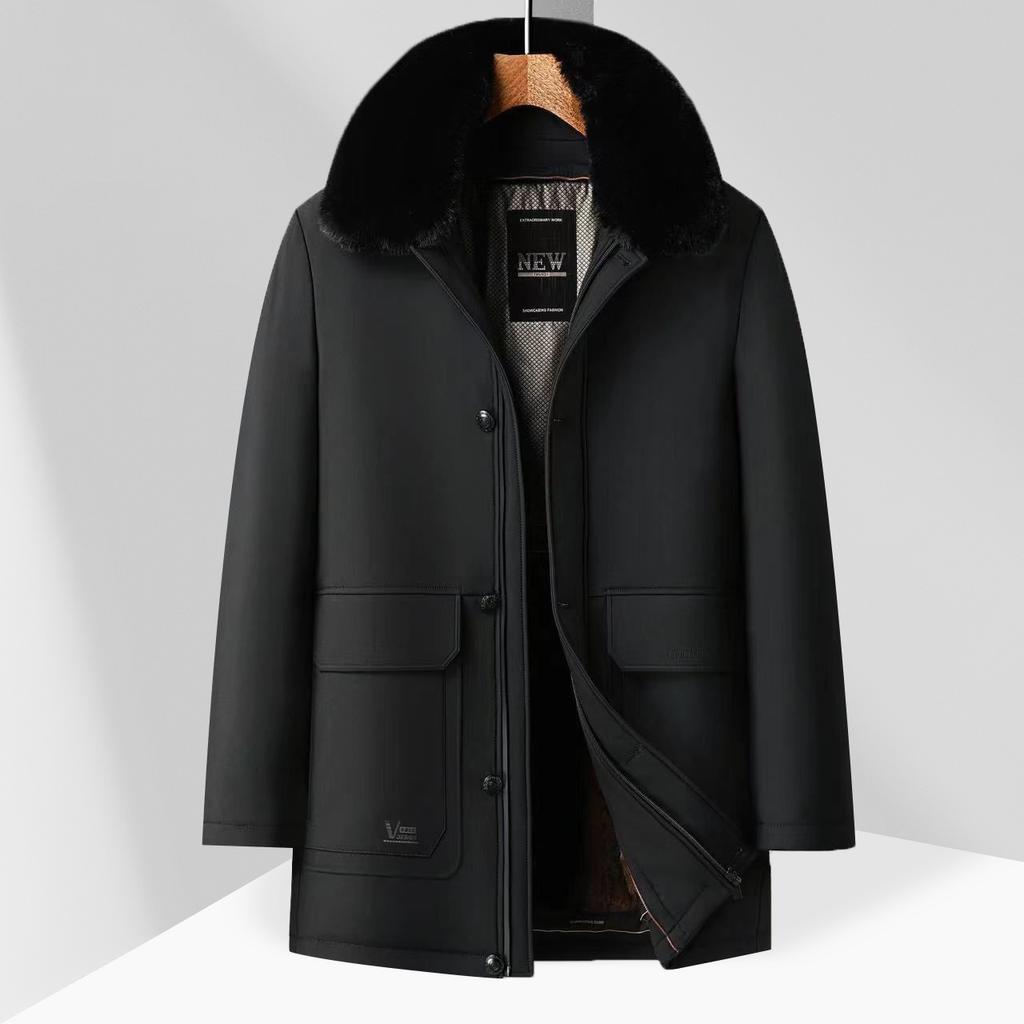 Padded-on Male Father Packs Cotton Coat, Middle-aged and Elderly Piled Thickened Cotton Coat, Take-off Liner Cotton-padded Jacket
