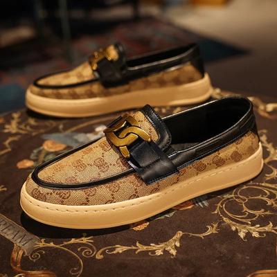 High End Nové Pánské Boty Plátěné Ležérní Boty Jarní Trend Kovový Knoflík Baleríny Street Hot Nazouvací Mokasíny