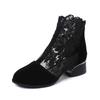Fashion GKTINOO Women's Shoes Lace Genuine Cow Leather Spring Summer Fashion Boots Thick Heel Round Toe Ankle Boots Shoe Plus Size 35-43