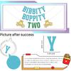 Bibbity Boppity Two Banner,2nd Birthday Party Decor,Two Birthday Decorations,Pumpkin Cart Theme Birthday Decorations Supply Blue & Green