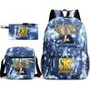 Set Zaino Scolastico Cristiano Ronaldo per Bambini Ragazzi Ragazze 15L Tessuto Oxford Borsa a Doppia Tracolla con Spallacci Imbottiti Traspiranti