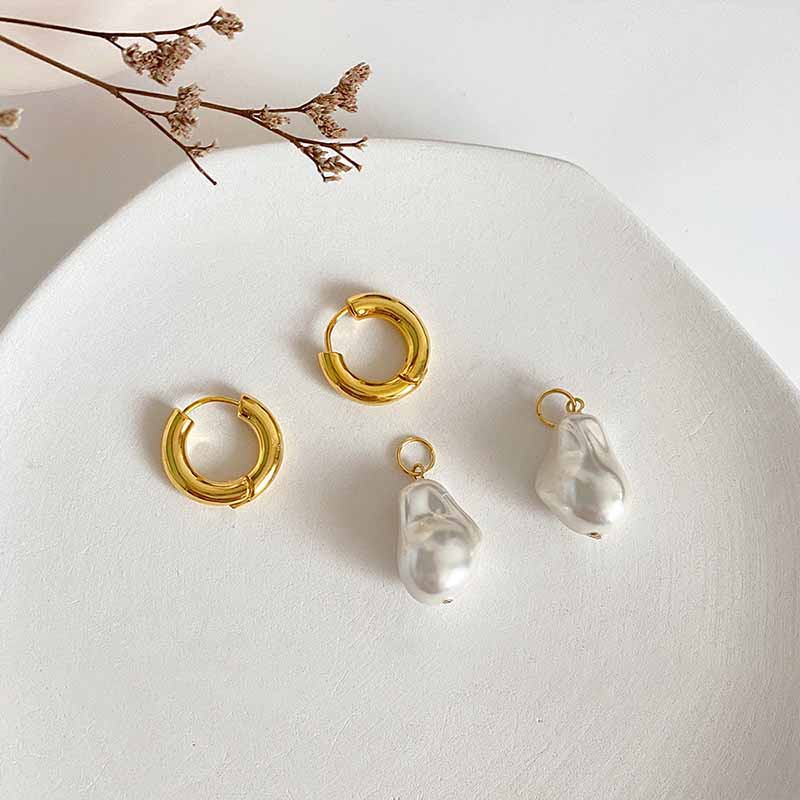 Imitation Perlen Anhänger Creolen für Damen Schmuck Zubehör High-End Vielseitige Ohrschleifen
