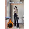 Women Solid High Waist Thick Fleece Flared Casual Long Pants