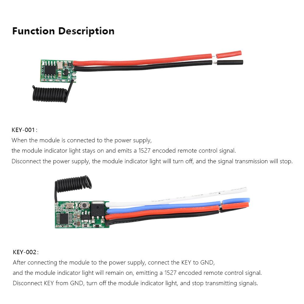 DC 3V-24V Wide Voltage Universal RF Module Micro Wireless Transmitter Module Receiver Module 433-433.92MHz