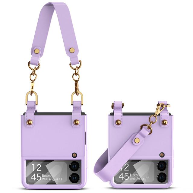 

Для Samsung Z Flip 4 противоударный чехол-сумка для Samsung Galaxy Z Flip 4 Flip4 5g Flip5 защитная пленка для объектива for samsung Z Flip 4 фиолетовый