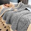 New Carved Velvet Warm Autumn Winter Blanket for Bed Soft Fluffy Sofa Blankets Warmth Cozy Coral Flannel Sofa Cover Blanket Nap