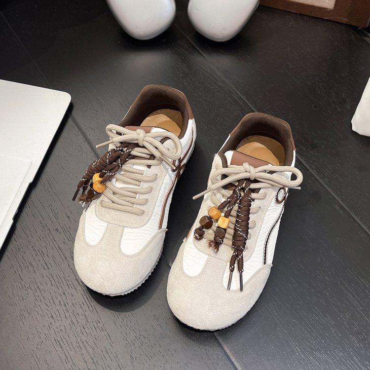 Retro Inner Height Increase Blue German Training Shoes Women's 2025 New Spring Versatile Forrest Gump Shoes Flat Casual Sports Shoes