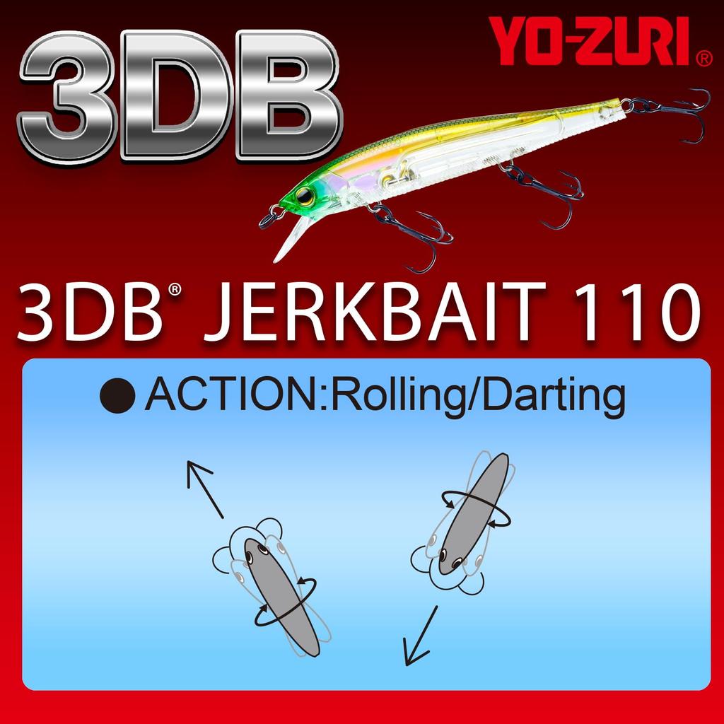 Bass Lure 3DB Jerkbait 110 110mm Ghost Sexy Shad YO-ZURI (SP) Color