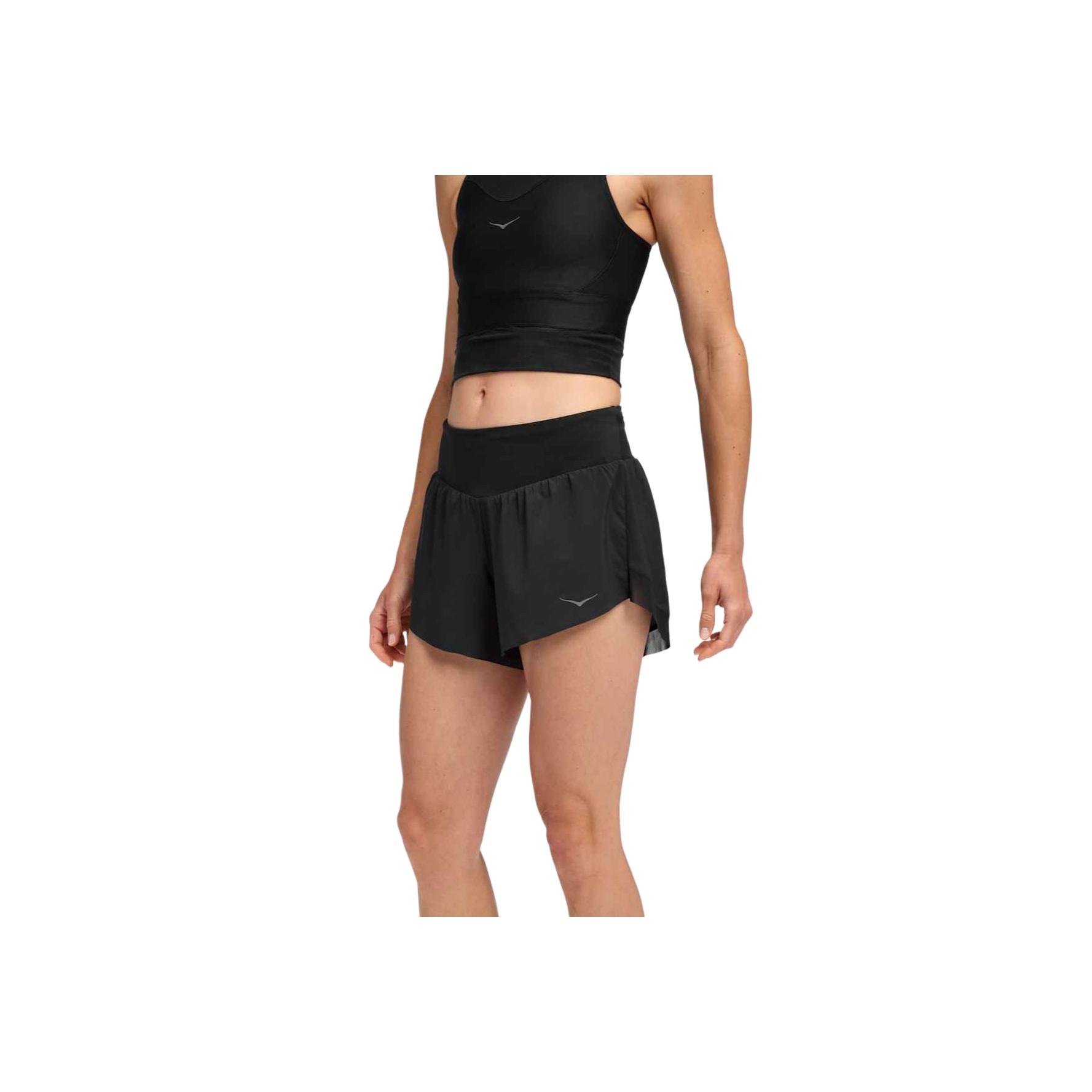 

Hoka One One Glide 4 Elastic Fit Solid Dry Sports Shorts Women shorts 1176974-BLK XS