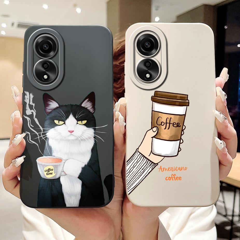 For Oppo A78 4G Case CPH2565 New Fashion Candy Painted Back Cover Shockproof Phone Case For Oppo A78 A 78 OppoA78 4G Soft Fundas