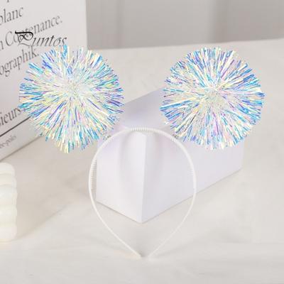 Sparkling Foil Strips Headband Handmade Christmas Fashionable Hair Accessory for Cosplay Parties Birthdays