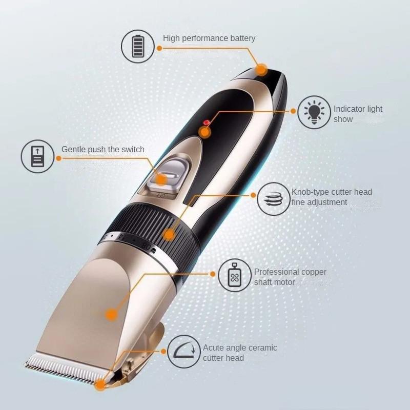 Wiederaufladbarer Haustier-Haartrimmer für Katzen und Hunde, Spezielles Schönheitszubehör-Set für Tierhandlungen, Elektrischer Haarschneider für Haustiere