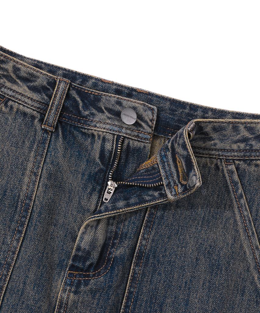BEENTRILL Sunday Fatigue Denim Mini Skirt (Indigo)