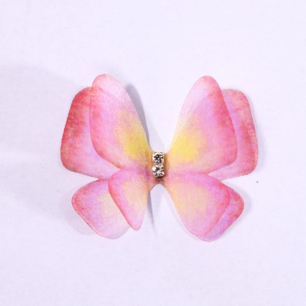 

50 шт. двухслойная органза ткань бабочка аппликации одежда швейные нашивки свадебные аксессуары для волос 03