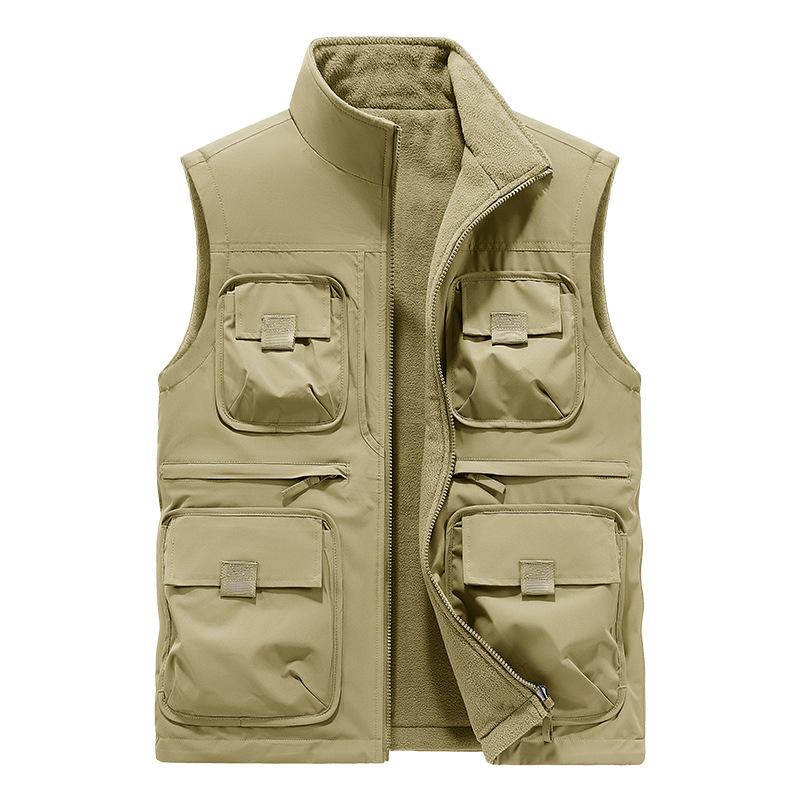 

Spring/Summer Fleece Jacket for Men - Mid-Tier Loose Style with Multiple Pockets Work Jacket for Outdoor and Leisure Use 6XL хакі