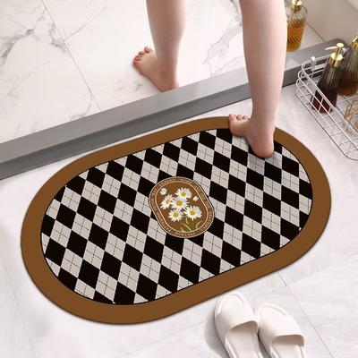 Soft Diatom Mud Bathroom Absorbent Floor Mat Non-slip Quick-drying Foot Mat Toilet Toilet Door Mat Toilet Carpet