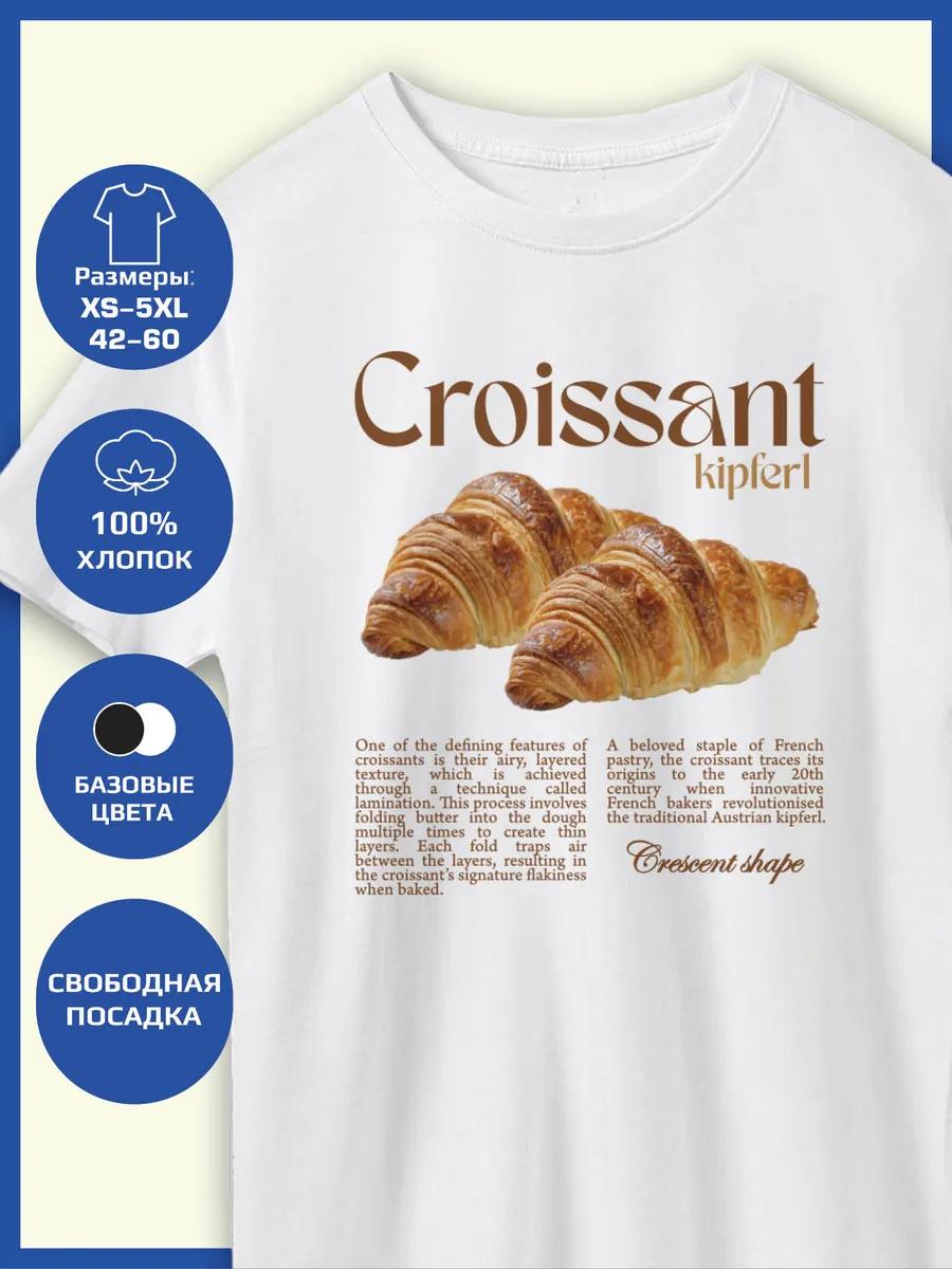 Croissant Print T-shirt 2XL