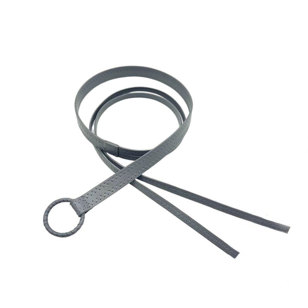 

Повседневный тонкий поясной ремень Винтажные брючные ремни Модный кожаный ремень Женский серый